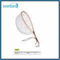 Madera Grip Fly Fishing Net aparejos de pesca con red de goma